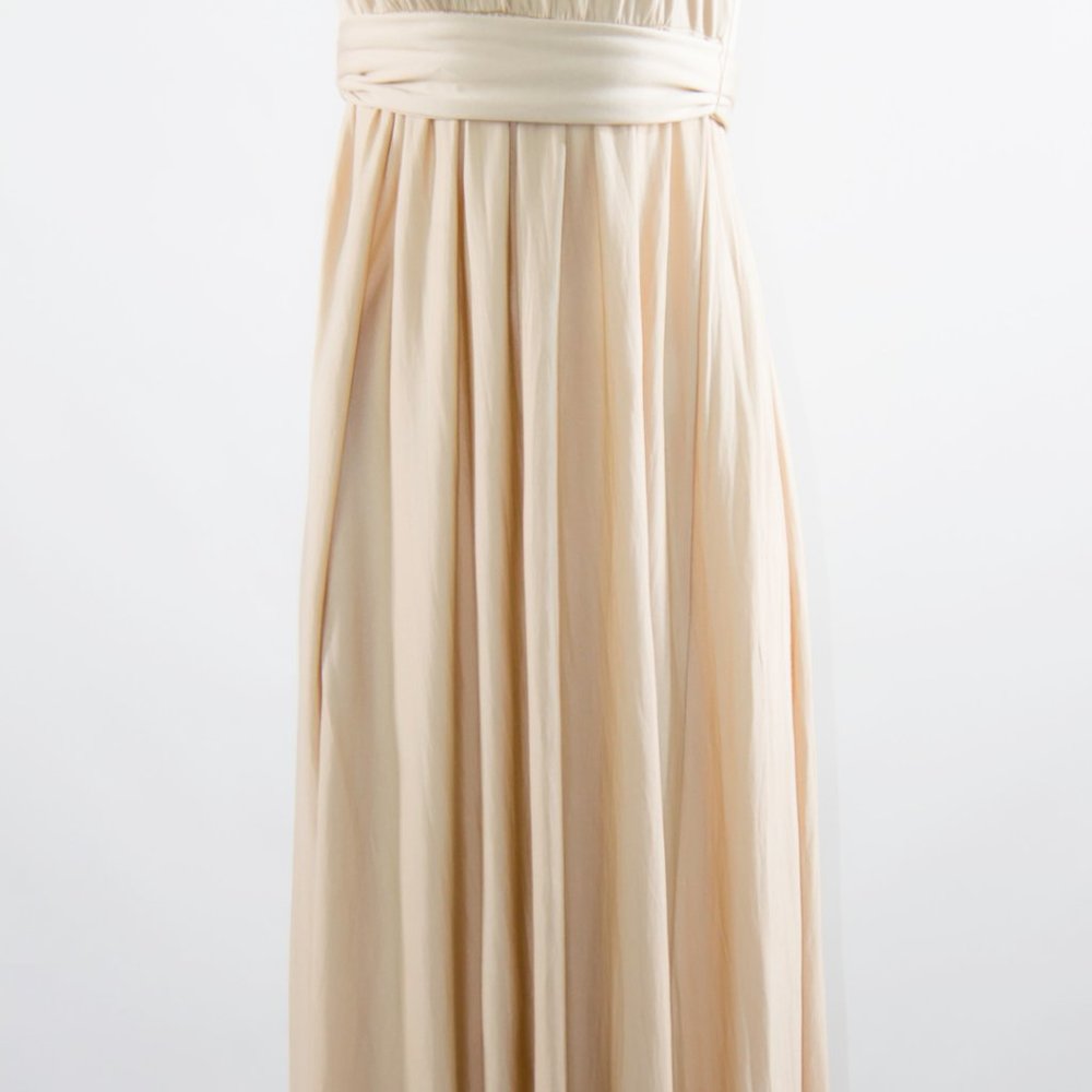 REISS Maxi Dress Floor Length Beige Nude Strapless Retail 780$ - Picture 3 of 6